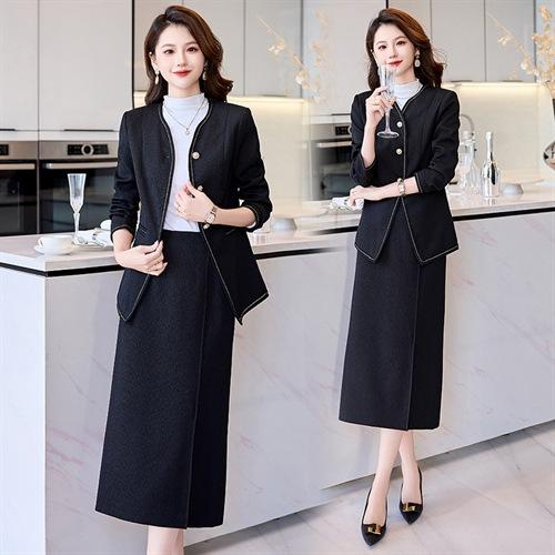 小香风套装裙，高端法式气质时尚西装半裙职业装两件套HR-HBLJRA772-1 商品图1