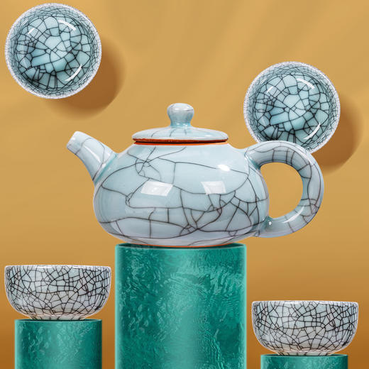 【茶礼】有礼有福茶叶礼盒 普洱熟茶+普洱生茶+金骏眉红茶+金奖正山小种【赠送：德化冰裂一壶四杯】 商品图6