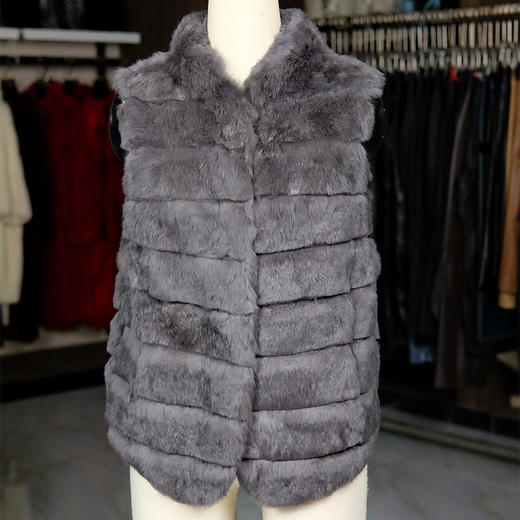 SIM GRACE 优雅夫人 秋冬保暖经典时尚显瘦百搭爆款真毛雪兔外穿舒适马甲 商品图0