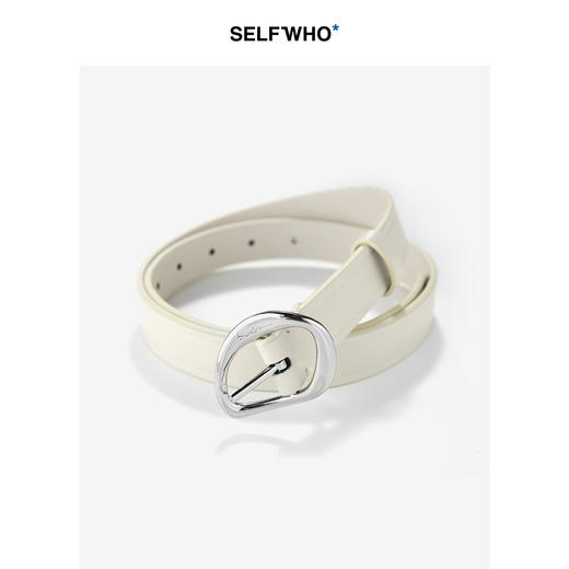 SELFWHO纯色头层牛皮定制皮带女2024新款秋季时尚百搭设计感腰带 商品图2