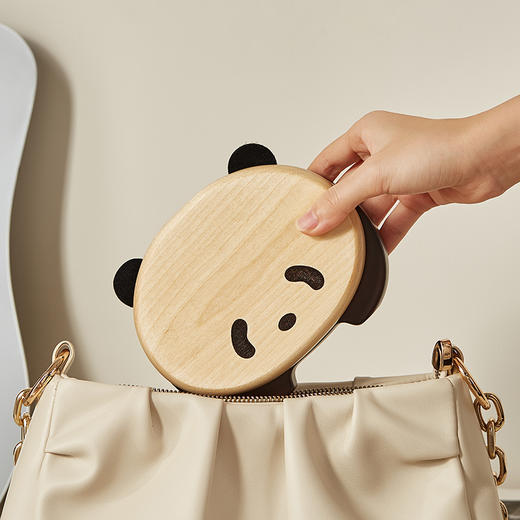 初心| 萌趣熊猫首饰盒便携随性实木 商品图4