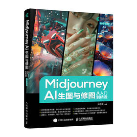Midjourney AI生图与修图从入门到精通 ai绘画设计mj提示词教程书籍aigc应用PS平面设计摄影包装产品设计