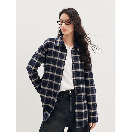 棉仓357604007-磨毛格子衬衫 商品图2