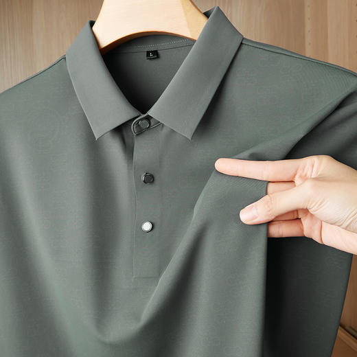【新款DDP】大依优型大码弹力长袖Polo衫翻领男装加肥加大体恤大号上衣胖子弹力休闲商务 商品图3