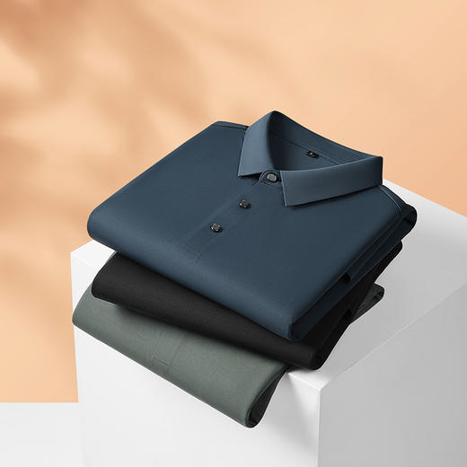 【新款DDP】大依优型大码弹力长袖Polo衫翻领男装加肥加大体恤大号上衣胖子弹力休闲商务 商品图4