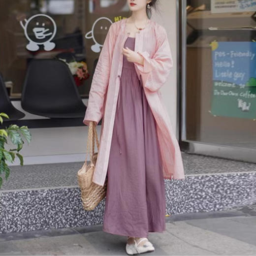 裁缝学苑AQ352 直袖明制圆领长衫+内搭吊带裙纸样汉服女装套装版型 商品图1