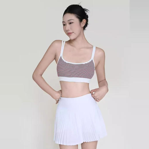 跃牌【禅语梵心】罗纹瑜伽背心女双肩带运动内衣条纹内搭小吊带美背健身文胸WX2885 商品图3