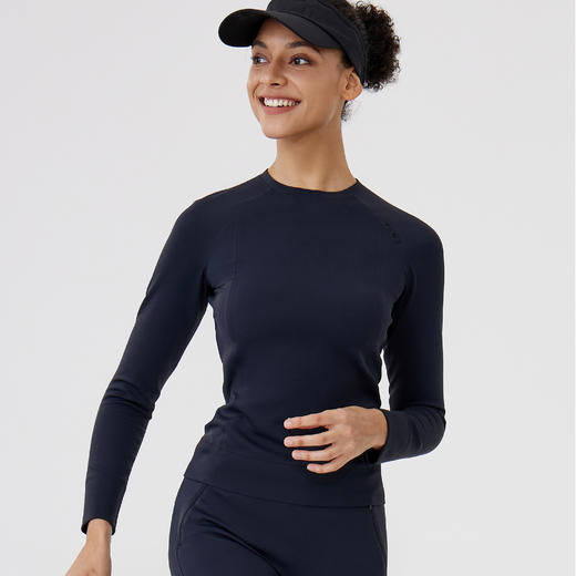 TAGX探观蓝鲸丝运动卫衣女士秋新款圆领原纱抑菌修身纯色高级上衣 商品图2