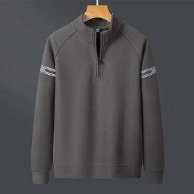 【新款DSK】大依优型大码立领拉链长袖卫衣加肥加大肥佬休闲宽松透气上衣打底男士胖子