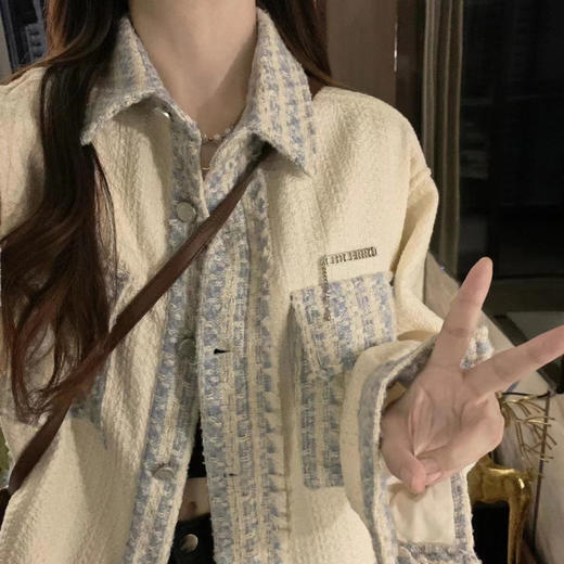 【拼色小香风外套】春秋新款 宽松港风ins设计感百搭夹克上衣潮 商品图5