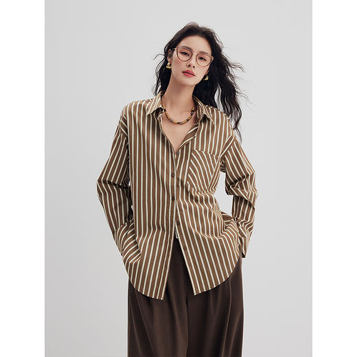 棉仓356604006-微微磨毛条纹衬衫 商品图2