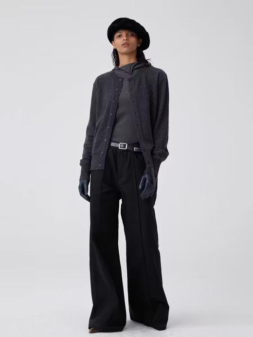 Simple Project/M24127/薄款羊毛圆领开衫毛衣 商品图3