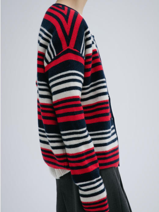 24AW 法式条纹羊绒开衫 商品图1