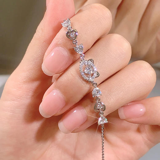 卡蒂罗/KADER 心愿猫手链 简约小众百搭镂空银饰品 轻奢高级感甜心少女手饰 闪锆吸睛 925银 送节日女朋友七夕礼盒 商品图4