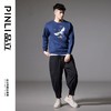 PINLI品立秋季新款仙鹤祥云烫钻卫衣男国潮休闲宽松圆领上衣BG243109006 商品缩略图2
