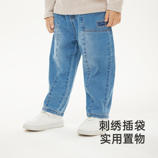 【商场同款】英氏儿童牛仔裤春秋季男童长裤加绒保暖裤子新款 商品图4