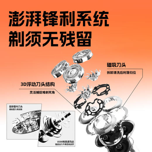 奔腾  电动剃须刀  PQ9800-流光银 商品图0