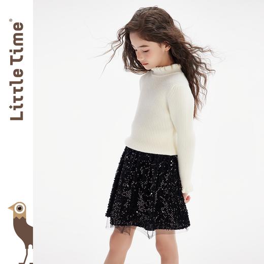 littletime女童打底衫毛衣文艺感2024秋冬新款儿童套头长袖针织衫 商品图2
