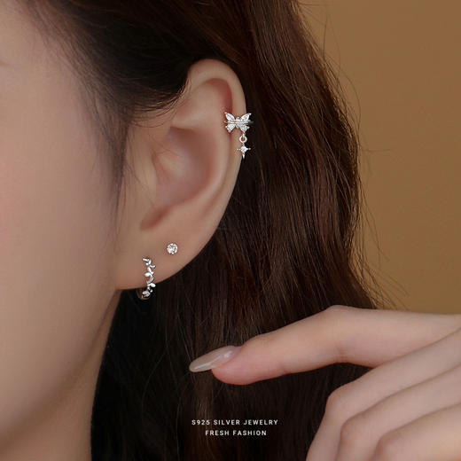 【梦蝶】S925银蝴蝶耳夹耳饰【YXS-E4357】 商品图3