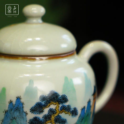 问鼎鼎者汝瓷蓬留壶（绘画山间幽居）（缺货） 商品图1