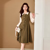 8/10奢姿大码女装2024秋季气质翻领拼接连衣裙胖妹妹纽扣设计时尚裙子9943855010 商品缩略图0