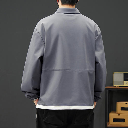 【新款DYY】大依优型大码翻领卫衣男宽松休闲上衣胖子加肥加大男士潮流 商品图5