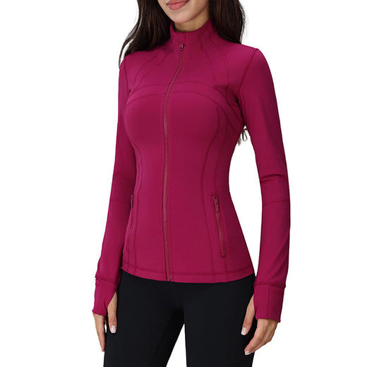 跃牌【瑞幸系列】立领修身紧身运动上衣显瘦瑜伽服拉链跑步Define运动外套健身女HWT001-A 商品图4