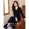熙世界法式复古黑色丝绒衬衫长袖气质V领洋气小衫2025秋冬新款 商品缩略图1