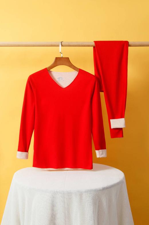 【澳洲天然羊毛，积蓄阳光热浪】秋冬新款羊毛蚕丝保暖内衣套装 女生无痕加厚男士秋衣秋裤 情侣圆领V领内衣套装-QQ 商品图13