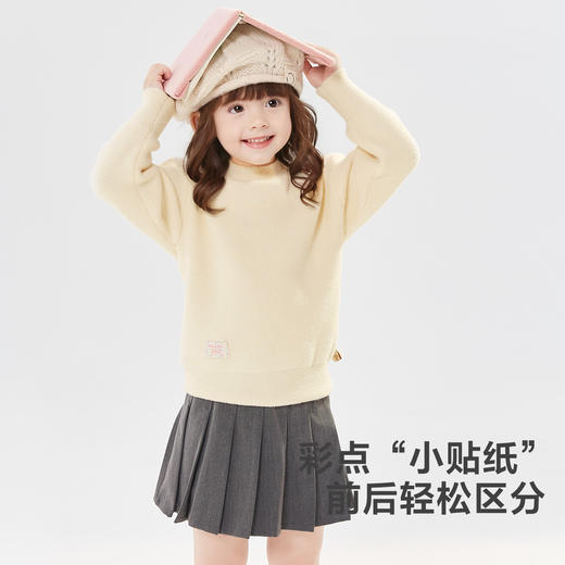 笛莎Deesha 童装女童毛衣2024冬季新款小童半高领套头针织衫 商品图3