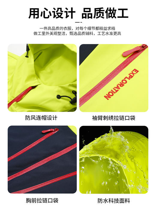 🔥🔥防风防水🔥御寒保暖✔️鸟家同款硬壳冲锋衣‼️男女春秋冬户外防风防水保暖骑行徒步登山服 商品图2