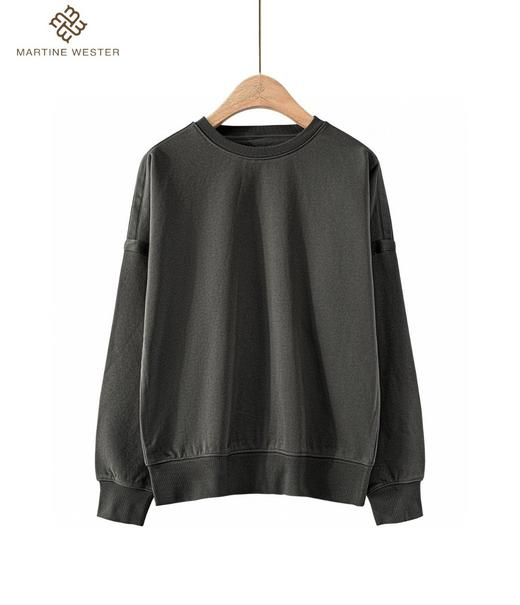 Martine Wester 女全棉毛圈布贴带圆领卫衣 11423223 商品图3