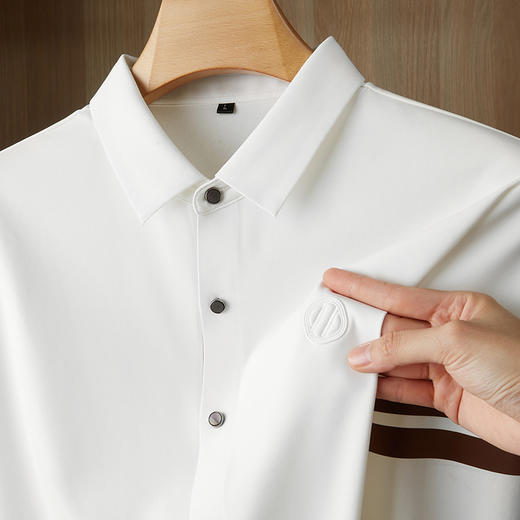 【新款DDP】大依优型大码长袖衬衫翻领男装加肥加大体恤大号上衣胖子弹力休闲商务 商品图8