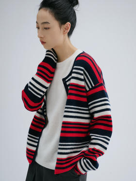 24AW 法式条纹羊绒开衫