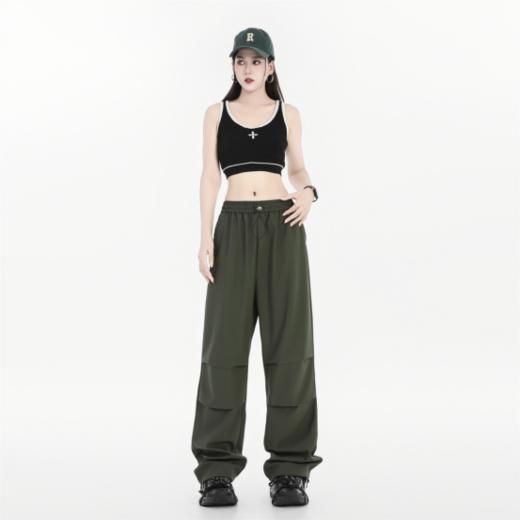 🌈【真维斯男女同款降落伞裤速干工装裤2458款】✅速干面料呈现光泽质感面料，💜上身裸感，舒服到飞起!! 商品图0