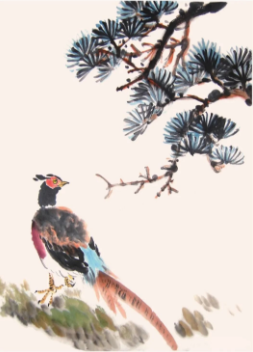  写意山鸡画法 