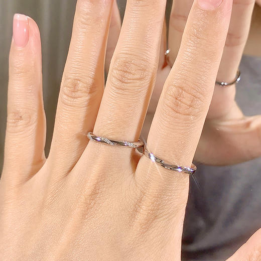 卡蒂罗/KADER 共赴爱河系列 时光印记情侣对戒 莫比乌斯钟爱久久可调节情侣对戒 经典浪漫无尽的爱恋爱频率 礼物 商品图3