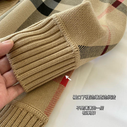 Burberry*经典卡其色格纹针织开衫091003 商品图13