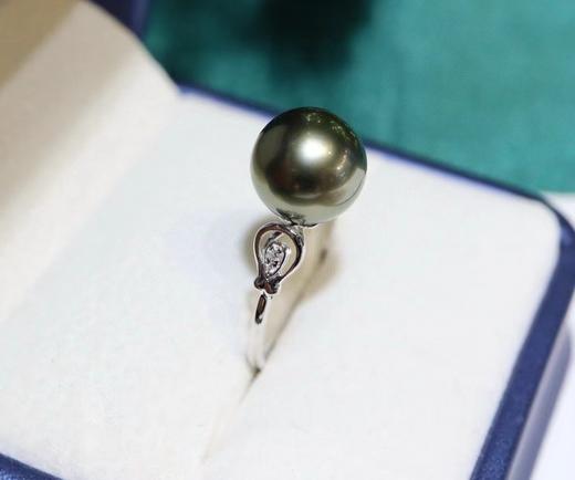 大溪地孔雀绿珍珠戒指 商品图1