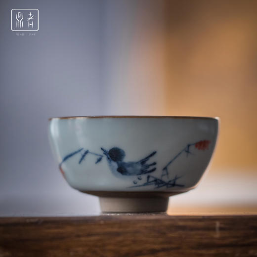 问鼎鼎者青花嘉悦杯(芦苇鸟)（缺货） 商品图0