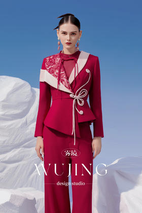 4202012 馥郁芳盈 进口醋酸乱麻 立体绣花料外套 雾境