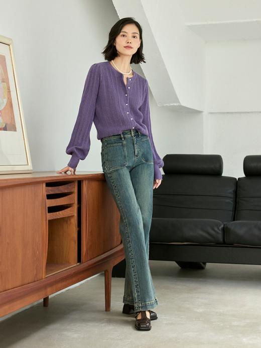 万向弹“超模神裤”对称贴袋微喇牛仔裤FCE3JEN183 商品图6