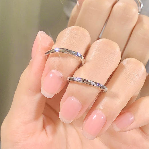 卡蒂罗/KADER 共赴爱河系列 时光印记情侣对戒 莫比乌斯钟爱久久可调节情侣对戒 经典浪漫无尽的爱恋爱频率 礼物 商品图4