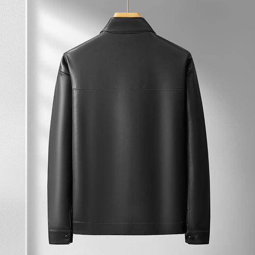 【Q】【新款DWD】大依优型大码翻领pu皮夹克外套加肥加大肥佬休闲上衣男士胖子潮流 商品图4