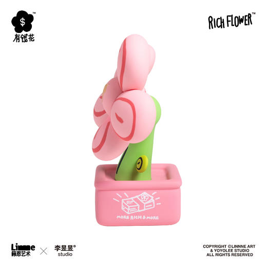 RICH FLOWER有钱花 桃花摆件 正品摆件搪胶红送礼中秋创意礼品送女友招财 商品图4