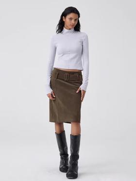 Simple Project/K24190/麂皮腰带半裙