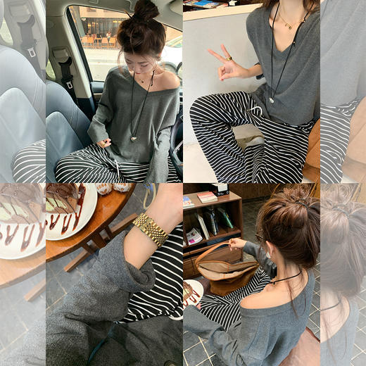 【110元任选2件】现货！灰色V领宽松大T恤 商品图10