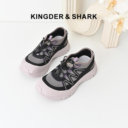 经典鲨2024年秋季新款时尚拼色透气舒适平底登山休闲鞋子女KW172-D37171 商品图1