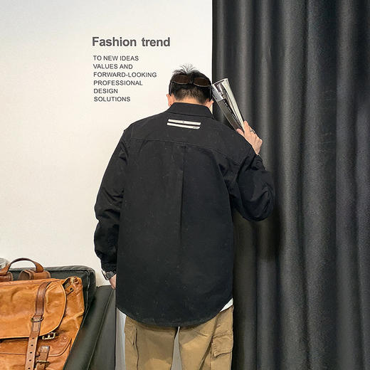 徐太浪日系复古百搭潮流工装衬衫男春秋翻领纯棉上衣休闲衬衣外套 商品图3