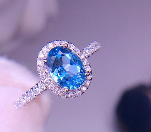 极美圣玛利亚海蓝宝戒指1.2ct 商品图0